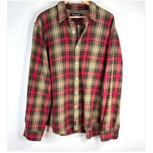 VTG Abercrombie Flannel Shirt L Oversized Plaid Big Shirt Button Down Grunge Y2K